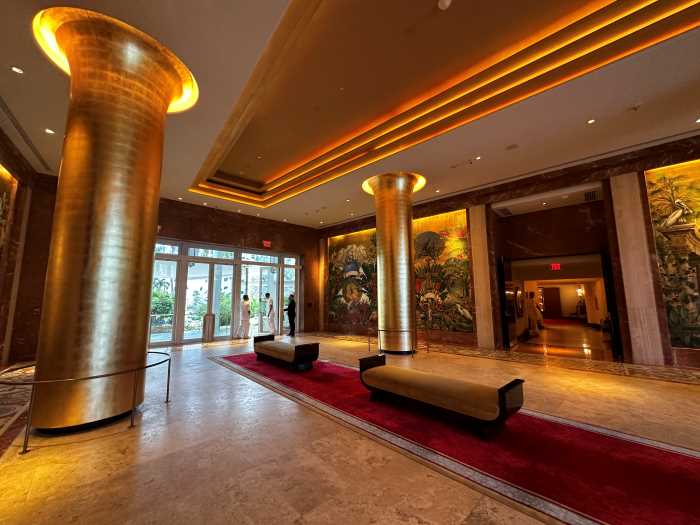 Best hotels Mid Beach Miami: the lobby area at the Faena Hotel in Mid Beach