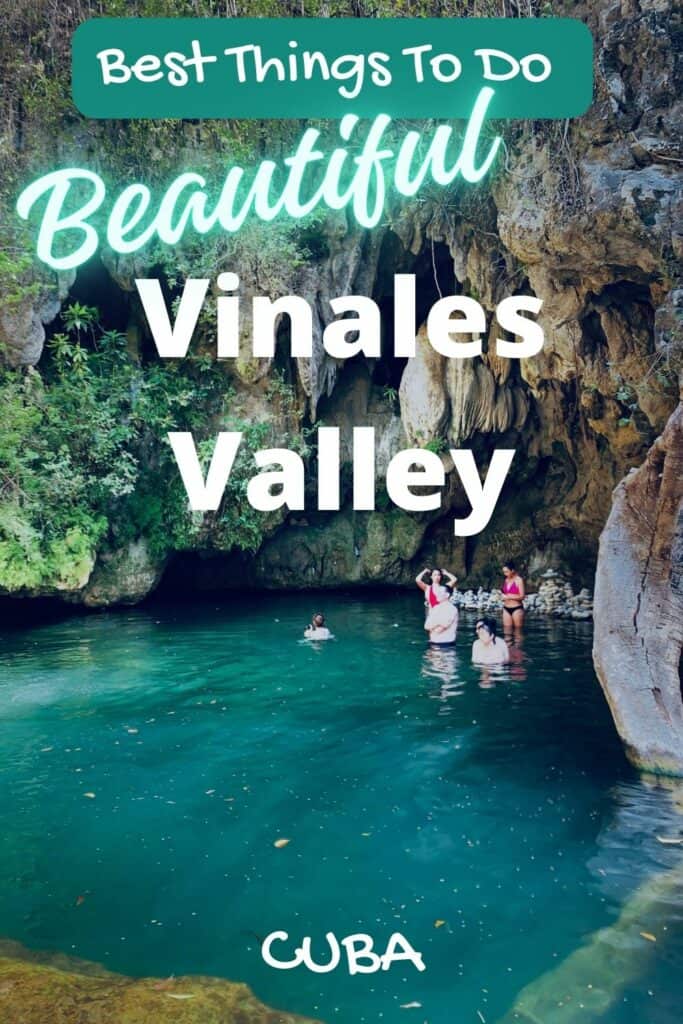 Best things to do in Vinales Valley Cuba, photo from a freshwater source with beautiful caves and deep green water you can reach only on horseback