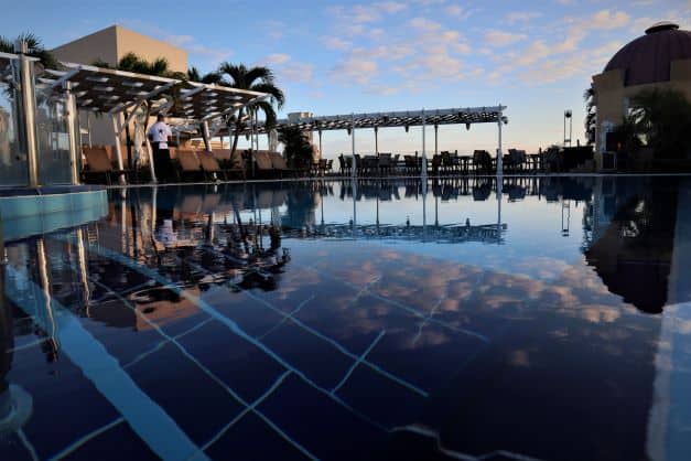 Beautiful pool view from the Iberostar Parque Central in Old Havana Cuba