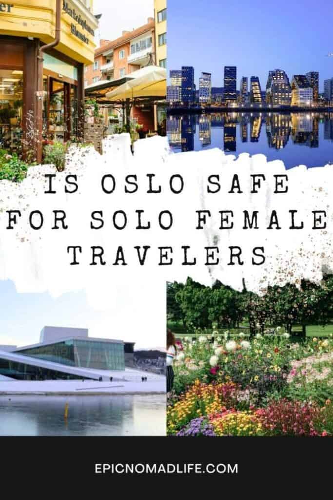Photo collage from Oslo, the Opera house, a summer park with lots of colorful flowers, the Barcode skyline at night, and a flower shop in Majorstuen. 
