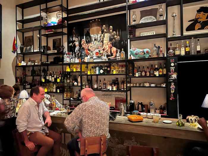 The bar at Mischifu restaurant in Central Havana, an elegant place to sit down and wait for your table. 