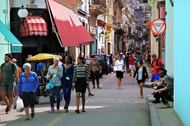 There are a few shopping options here in Obispo street, the busy main street of Old Havana