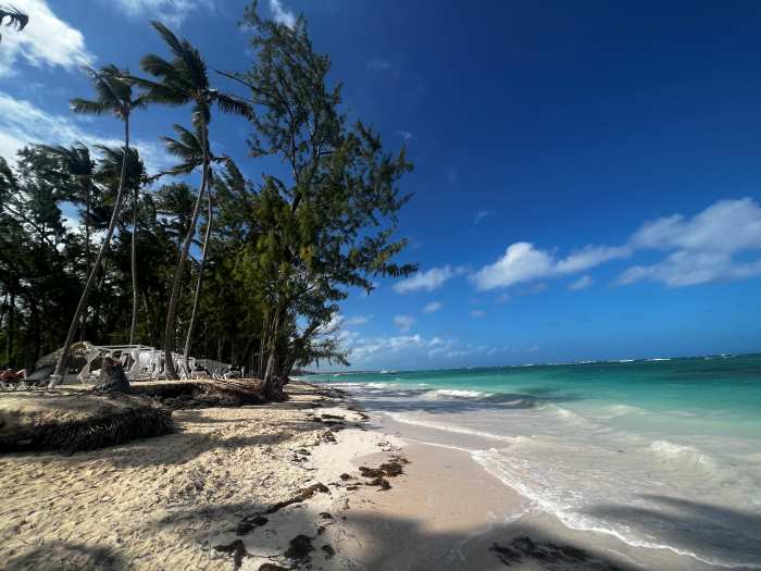 There is uber in Punta Cana, where you find this paradisiacal white sandy beach sorrounded by palm trees, with crystal clear water for miles