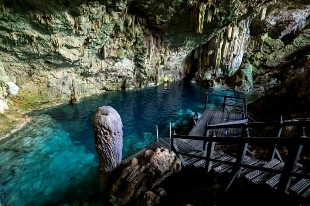 Go swimming in this incredibly clear water in Saturnos Cave in Matanzas. Walk down the maroon stairs under the cave ceiling, and dip into the fresh water with rugged cave walls all around. 