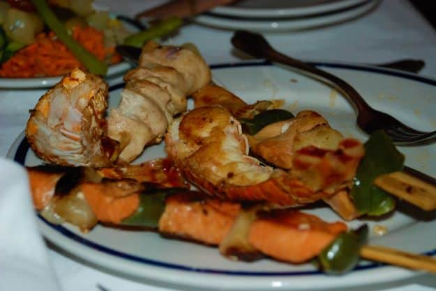 A close up photo of a grilled lobster dinner in one of the best restaurants in Varadero. 