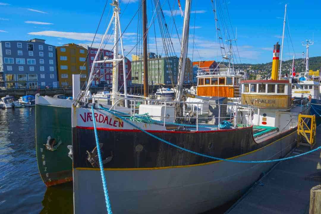 Fishing boats in a harbor on a nice sunny summer day